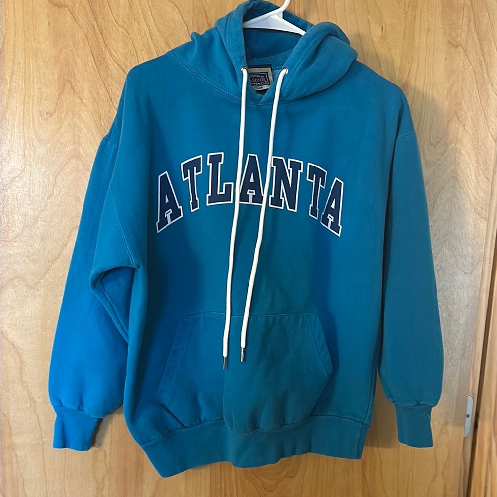Blue Hoodie with “Atlanta” Printed on Front